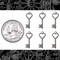 Antiqued Silver Plated Brass Heart Key Charms - Set of Six - XXX - S-C200